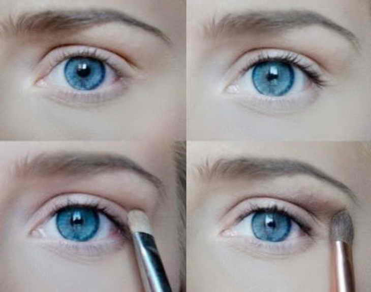 легкий макияж для голубых глаз